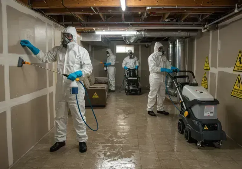 Basement Moisture Removal and Structural Drying process in Lewisville, TX